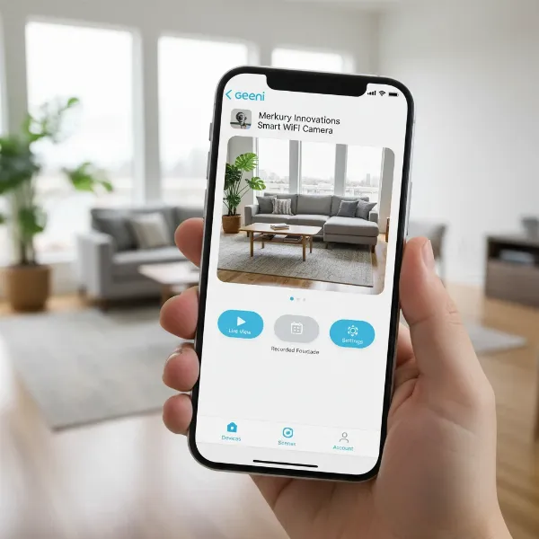 Screenshot of the user-friendly Geeni smart home application interface.