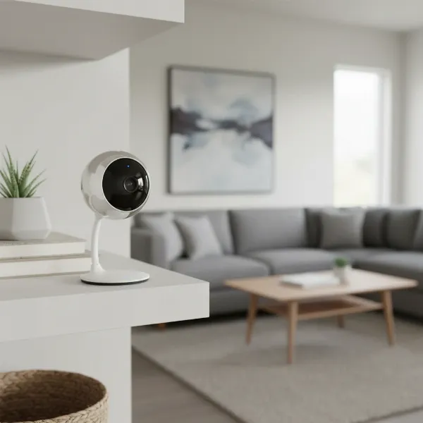 A Merkury Innovations Smart WiFi Camera, a budget-friendly home security device.